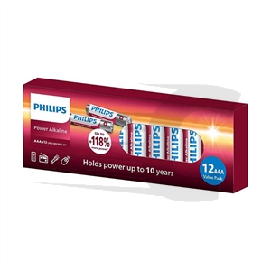 Pilas Philips Power Alkaline LR03 Micro AAA pilas 12 unidades