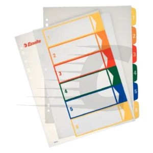Esselte Índice de proyectos imprimible | A4 1-6 Multicolor
