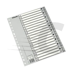 Esselte Separadores alfabéticos | A4 Multitaladro Gris Blanco y Negro
