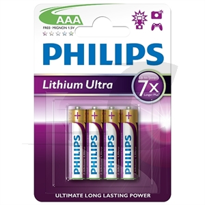 Philips Ultra AAA/LR03/MN2400 Pilas Litio 4 unidades