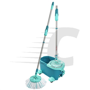 Leifheit Set Clean Twist Mop Ergo Mobile 2.0 - Fregona giratoria y cubo con ruedas