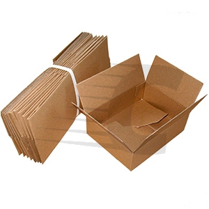 Pack 10 cajas de cartón marrón automontables autoensamblaje. Cajitas p –