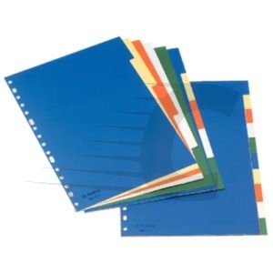 Esselte Separadores de plástico | A4 10 pestañas 5 colores