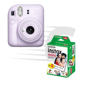 Fujifilm instax mini 12 Rosa Pack cámara + Papel foto